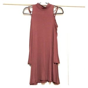 Cold shoulder long sleeve dress